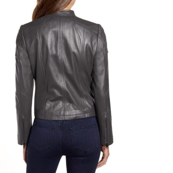 Sam Edelman Lambskin Leather Moto Jacket - Picture 4 of 11